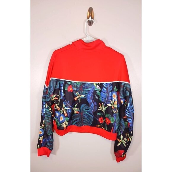 Nike Sportswear Cropped Hawaiin Track Jacket Parrot Red Tropical Size XL NWOT - Picture 3 of 5